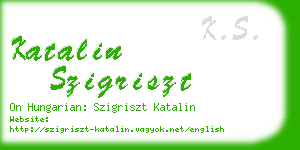katalin szigriszt business card